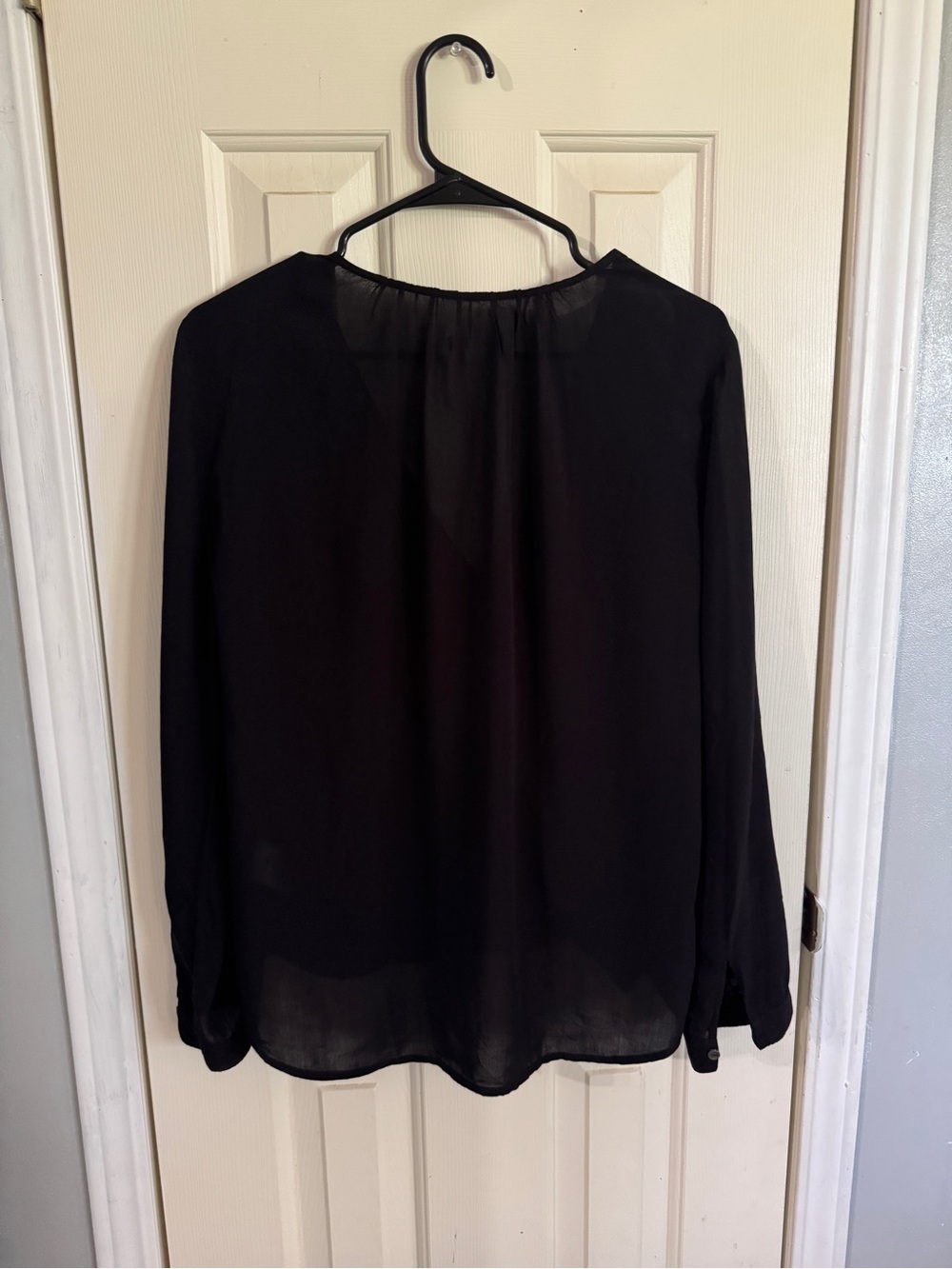 Velvet by Graham & Spencer Black Draped V-Neck Blouse - Picture 2 of 5